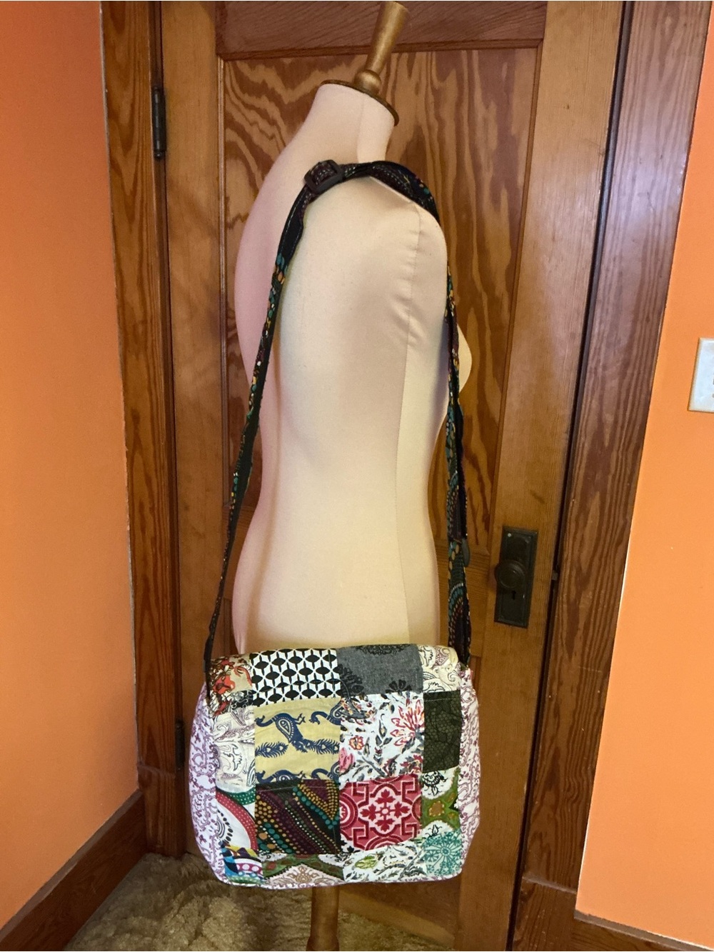 Grateful Dead Dancing Bear Patchwork Crossbody Bag Hippie Festival Boho Tote - Picture 9 of 12